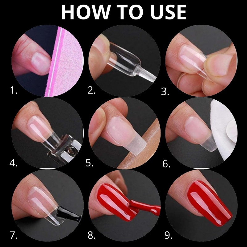 Deni Carte 120 Pieces Nail Tips Almond for Soak-Off Nail