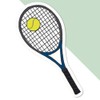 Medium 100mm 'Tennis Racket & Ball ' Permanent Sticker Decal