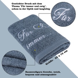 Rebundex Partner Geschenke Handtuch 35 x 75 cm Jahrestag Geschenk für Sie/Ihn Pärchen Paare Hochzeitstag Geschenke Paar Hochzeitsgeschenke für Brautpaar