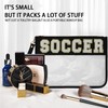 2 Pcs Soccer Gifts Cosmetic Makeup Bag with Chenille Letter