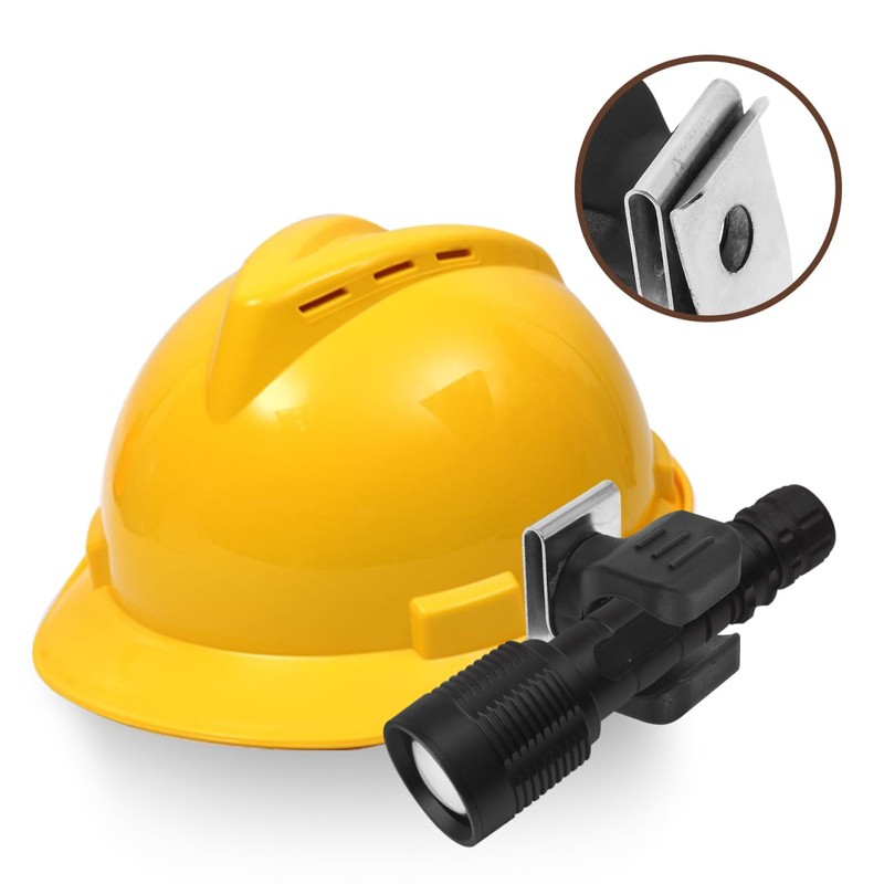 VILLFUL Hard Hat Light Clip Holder Sturdy Helmet Flashlight Mount