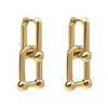 U Shape Pin Chunky Earring Gold Plated Link Chain Chunky