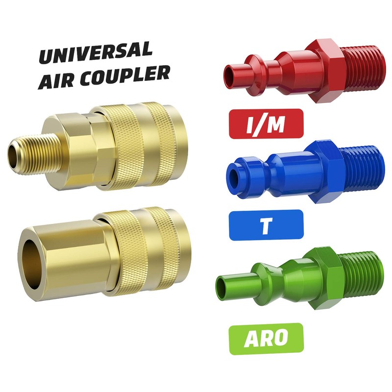 Hromee 18 Pieces Air Coupler and Plug Kit, 1/4-Inch NPT