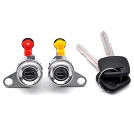 HAOTOM 1 Pair Door Lock Cylinder Kit w/Keys Left & Right Side Compatible for Toyota Corolla 1993 1994 1995 1996 1997, Geo Prizm 1993 1994 1995 1996 1997 69051-12360 69052-12360 69052-12340
