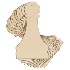 10x Wooden Pawn Chess Piece Craft Shapes 3mm Plywood Human Board Games(20 x 11.6cm,Hole Top Centre)