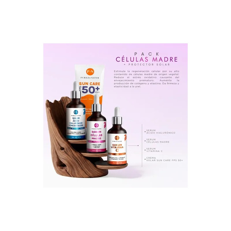 Kit Pureza Natur Protector Solar Kit Celulas Madre Serums