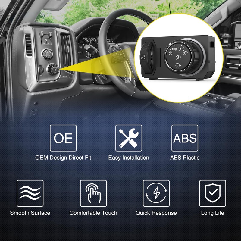 Nilight Headlight Dimmer Switch Compatible with 2014 2015 2016 2017