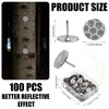 100pcs White Reflective Tacks, Box Package Reflective Trail Marking Tacks
