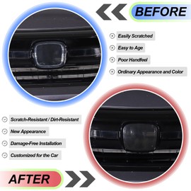 Front Grille Rear Tailgate Emblem Cover Compatible with Honda Pilot/Passport 2019-2022, Smoked Front & Rear Emblem Badge Logo Cover Trim Sticker Decal Protector Accessories, ABS (Grey)