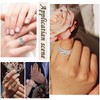 12PCS Stainless Steel Blank Finger Rings Double Grooved Ring for