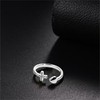 Flongo Cross Rings Heart Ring for Women Girls: Silver Cubic