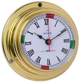 Barigo Delite Altitude Ships Clock bras polished Radio Room 95 mm x 40 mm 842c