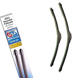 Beam Blade Wipers Set for 2021 Hyundai Palisade Replacement Set - WiperBladesUSA Gold Beam Wiper Blades Wipers Set