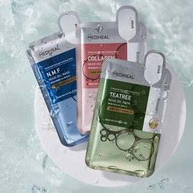 MediHeal [Ultra-Fit Mask Pack] MediHeal Nude Gel Mask 10 Sheets 3 Types (N.M.F / Tea Tree / Collagen)