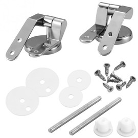 ANCLLO Toilet Seat Hinges Replacement Fixed Hinge Repair Kit Bathroom Zinc Alloy Toilet Lid Hinge with Screws Accessories