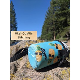 Swingers Beer Cooler with Adjustable Neck Strap (Neoprene Hands-Free Can or Bottle Holder) (2-Pack Pineapples) (2-Pk Pineapples)