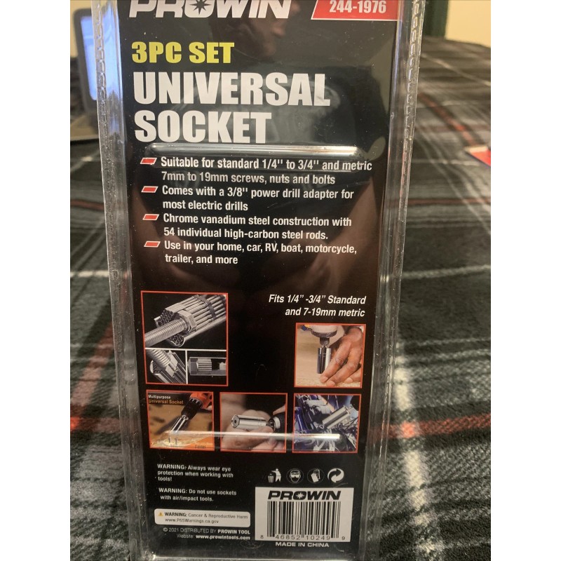 Prowin 3 Piece Prowin Universal Socket Mechanic's Tool Set