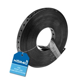 kör4u Perforated Mounting Tape 19 mm x 10 m, Perforated Tape, Plastic-Coated and Flexible, Mounting Tape for Attaching Cables, Pipes and Cables
