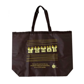 Orithani Laundry Bag, Large, Non-woven Fabric, With Hooks, Large Capacity, Eco Bag for Cleaning, Folding (T-shirt Pattern Brown), T-Shirt pattern brown