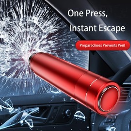 YMTengFei Car Safety Hammer,Window Breaker and Seatbelt Cutter 2-in-1,Portable Car Emergency Escape Tool Breaker Seatbelt Cutter Car Glass Breaker Life-Saving Emergency Artifact (Red)