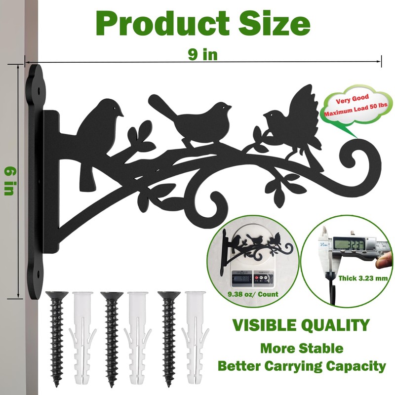 KEHOUXRE 4 Pack Plant Hanger Hook,Outdoor & Indoor Hanging Basket