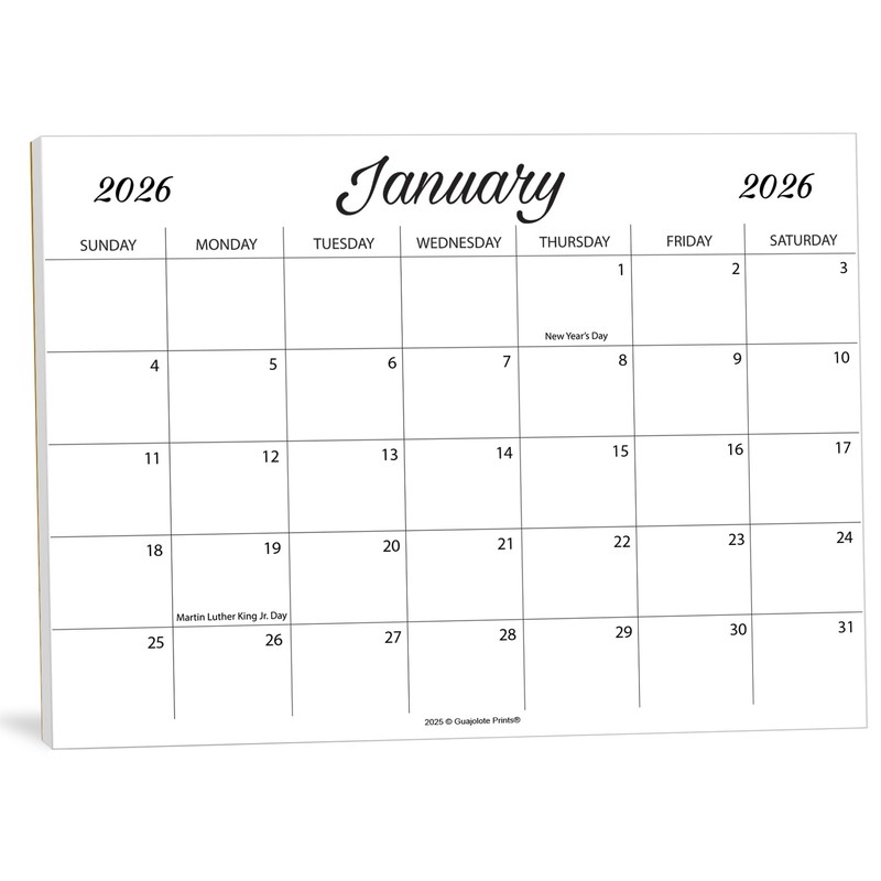 Guajolote Prints 2026-2027 Magnetic Calendar for Refrigerator – 2-Year Monthly