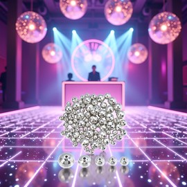 100 Pieces Silver Disco Ball Beads, Mini Reflective Mirrorball Beads Charms for Bracelet Necklace Earrings Jewelry Making Party Decor DIY Craft Accessories，Beading and Jewelry Making
