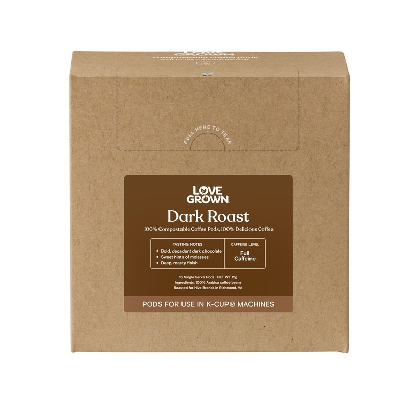 Love Grown Compostable Coffee Pods - Compatible with Single-Serve Brewing
