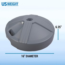 US Weight Durable Fillable Umbrella Base Designed to be Used with a Patio Table (Grey)