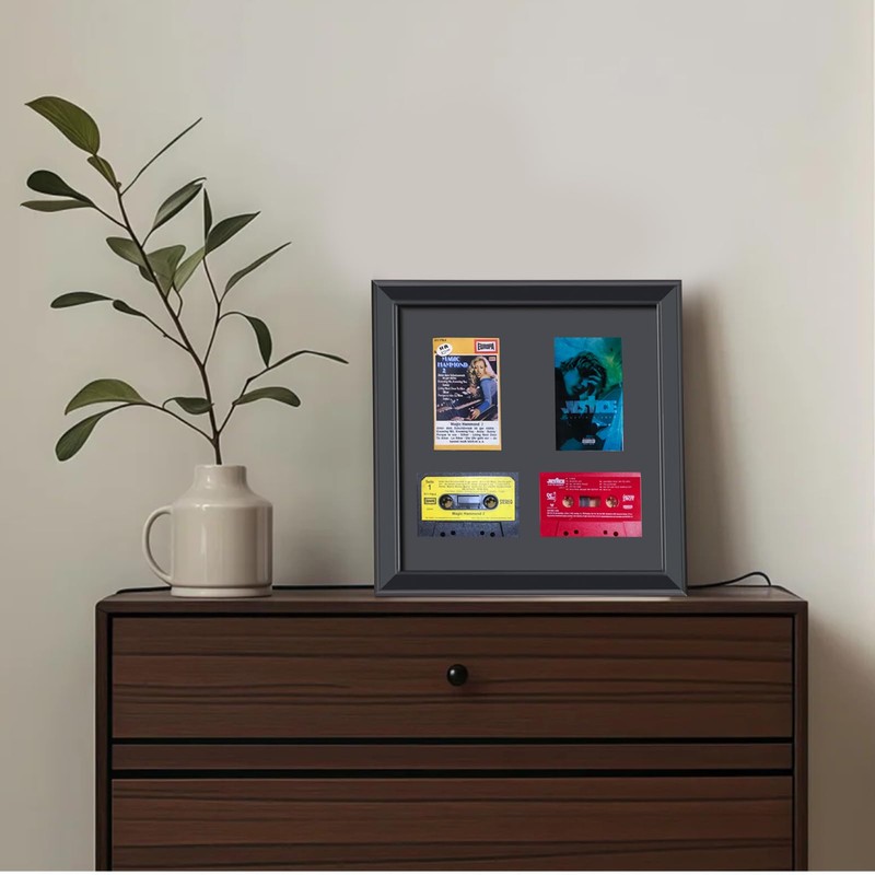 Cassette Tape Storage Shadow Box Display Cabinet,Cassette Storage Display Frame,Cassette