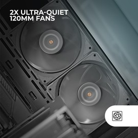 MARSGAMING MF-NCLX2, Kit 2 x Ultra Quiet 120 mm Fan, Hybrid Blade Design, 2-in-1 Fan with Hyperbalanced FDB Copper Bearing, PWM Connection System, Anti-Vibration Pads, Black