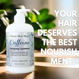 Nature Skin Shop Caffeine Energizing Hair Conditioner, 16.5 oz, Hair Growth and Volume Boost