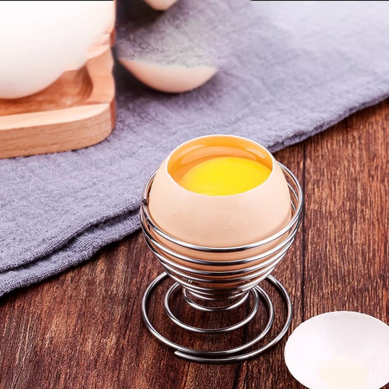 Set of 3 Stainless Steel Spring Wire Trays Egg Cup