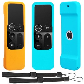 Remote Sleeve Case Compatible with Apple TV 4K 4th Generation Remote Control, Pinowu Silicone Lightweight Shockproof Skin Case forTV 4K Siri Remote Control (2pcs:Orange and Turquoise)