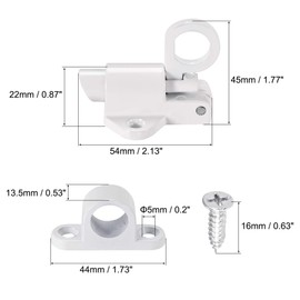 sourcing map Door Spring Bolt, Aluminum Alloy Security Automatic Window Gate Latch Bounce Lock White