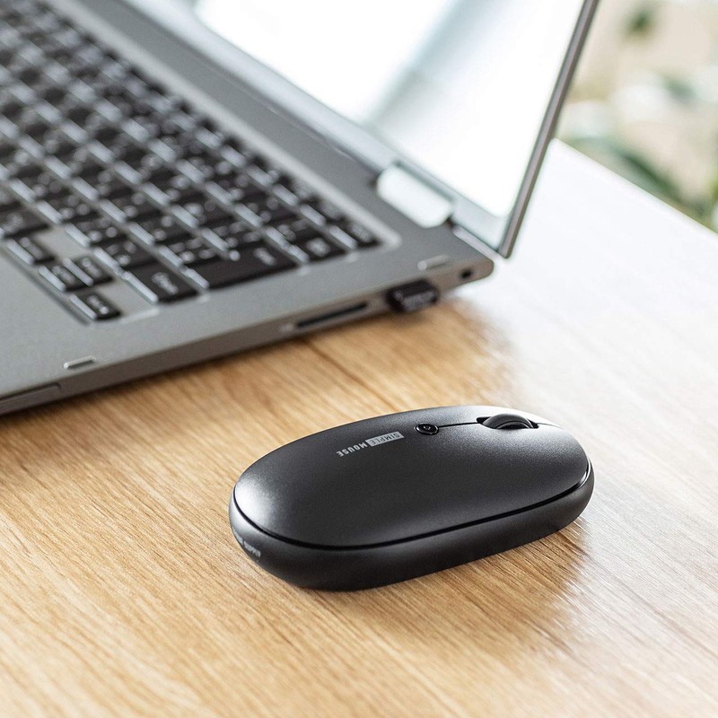 Sanwa Supply MA-WR187BK Quiet Wireless Mouse, 2.4 GHz, USB Connection,
