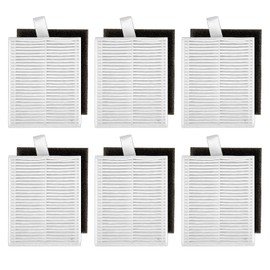 (6 Pack) L60/ L50 HEPA Efficiency Filters Compatible with Eufy L50, L50 SES, L60, L60 Hybrid, L60 SES Series Robot Vacuum, Robot Vacuum Replacement Parts, with Foam Filter 6 Sets