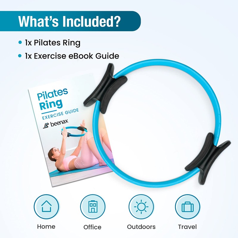 beenax Pilates Ring - Double Handle Exercise Circle, Fitness Magic