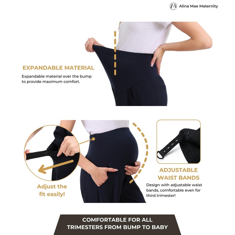 Alina Mae Maternity Scrub Jogger Pants for Women Pregnant Doctor