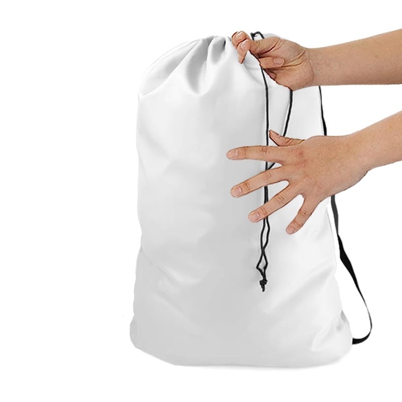 White Heavy Duty Laundry Bag w/Shoulder Strap by Ultra Essentials,