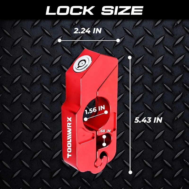 ToolWRX Motorcycle Lock Heavy Duty Anti Theft for Scooter &