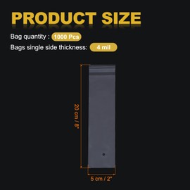 MECCANIXITY 1000 Pack - 2 x 8 Inch Clear Resealable Cello Bags Plastic Poly Bag Fits Photos, Cards and Envelopes, Bracelet Packaging, Party Treat Bags