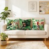 Joymaison 18x18 Set of 4 Tropical Green Leaves Throw Pillow