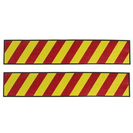 Sourcingmap 2 Pcs Car Decoration Yellow Red Stripe Print Reflected Stickers