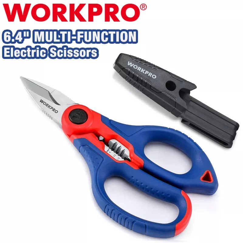 WORKPRO Electricians Scissors 6.4-INCH Professional Electrician Shears Stainless