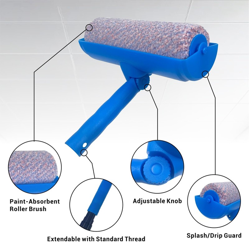 Nichiyo 4 Pcs 10 Inch Ceiling Paint Roller with Shield