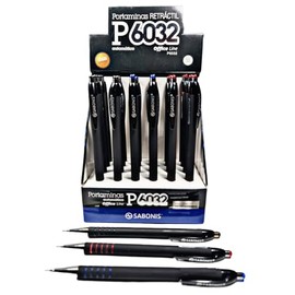 Portaminas P6032 Sabonis Retractil 0.5 Cuerpo Goma Caja Exhibidora con 24 Piezas