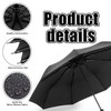huipinghu Compact Travel Folding Black Umbrella,Durable Rain Windproof Portable Umbrella