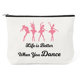 Dance Gifts for Women - Dance Teacher Gift Dancer Gifts for Daughter Sister Friends Dancers Makeup Bag Cosmetic Bag Travel Toiletry Bags Makeup Pouch