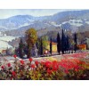Kent Wallis, "Home In Greve", 12"h x 16"w,image, 14"h x 18"w overall
